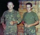 Captain Stolz and his radio man LCpl Byington - Vietnam, 1968.